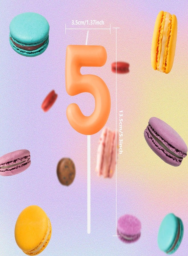 iNINGER Macaron Orange Number 2 Candles - Happy Birthday Candle for Cake, Cake Topper Decorations for Girl Women Pastel Sweet Birthday Party - Image 2